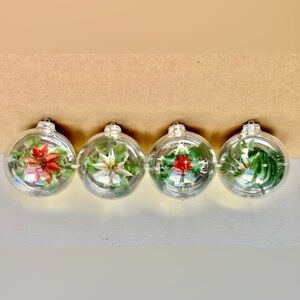 Vintage Christmas Ornaments Set of 4